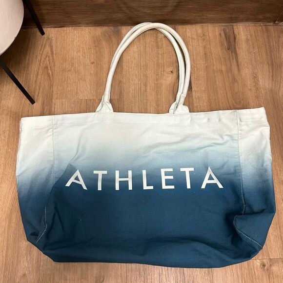 Athleta Blue Ombre Canvas Tote Bag - Picture 1 of 2